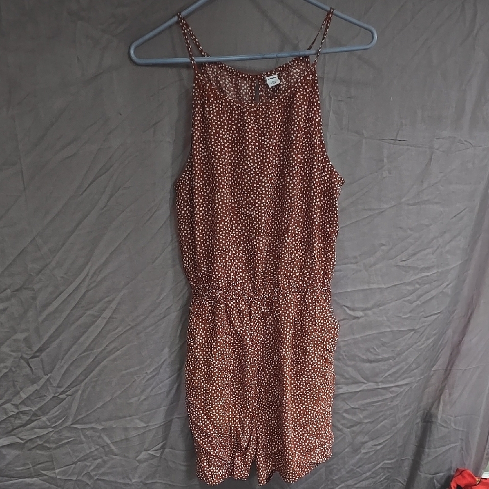 Old Navy Brown Polka Dot Jumpsuit
